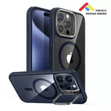ESR รุ่น Classic Hybrid Case with Stash Stand (HaloLock) - เคส iPhone 15 Pro Max - สี Dark Blue