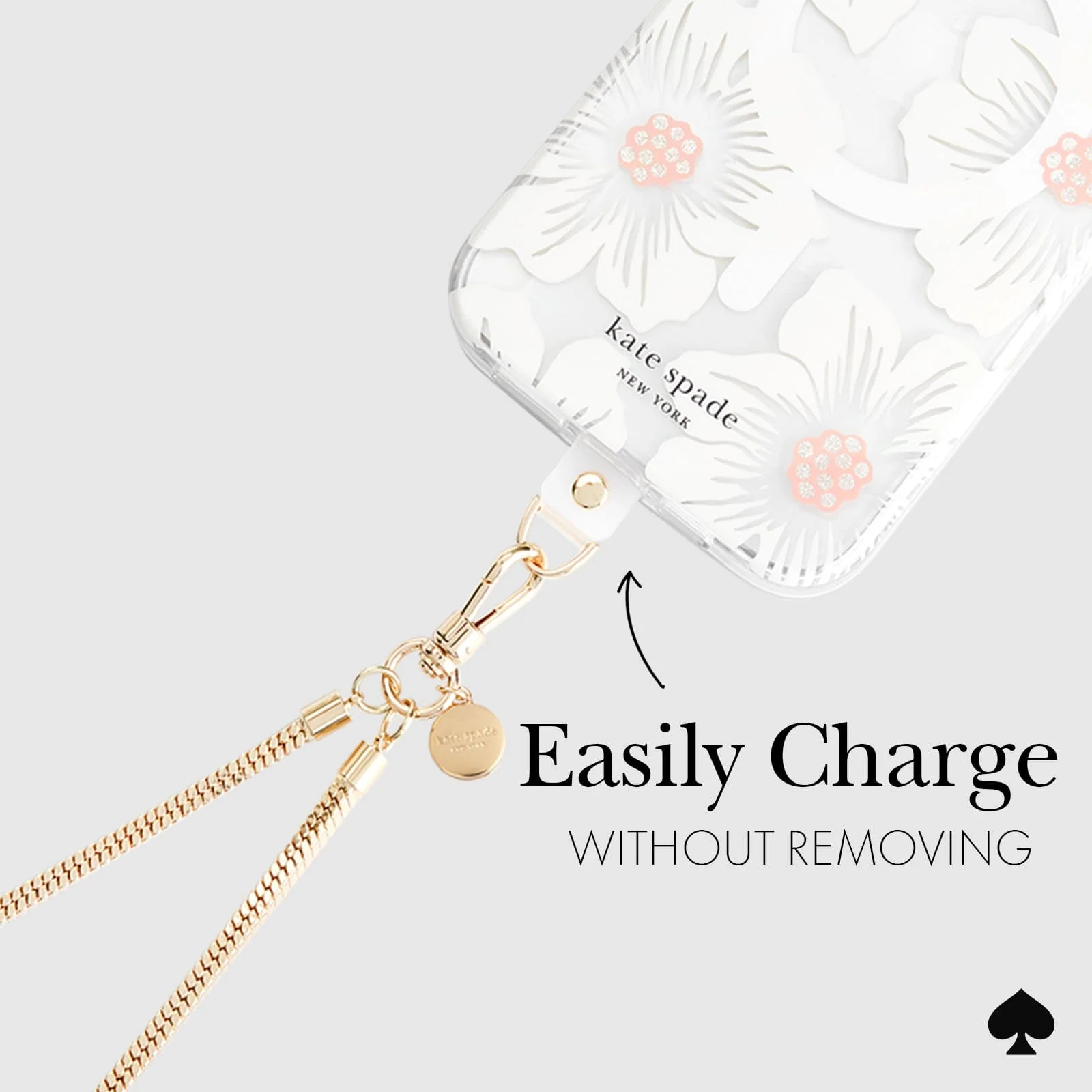 Kate Spade New York รุ่น Phone Crossbody - สายคล้อง – ลาย Heart of Gold