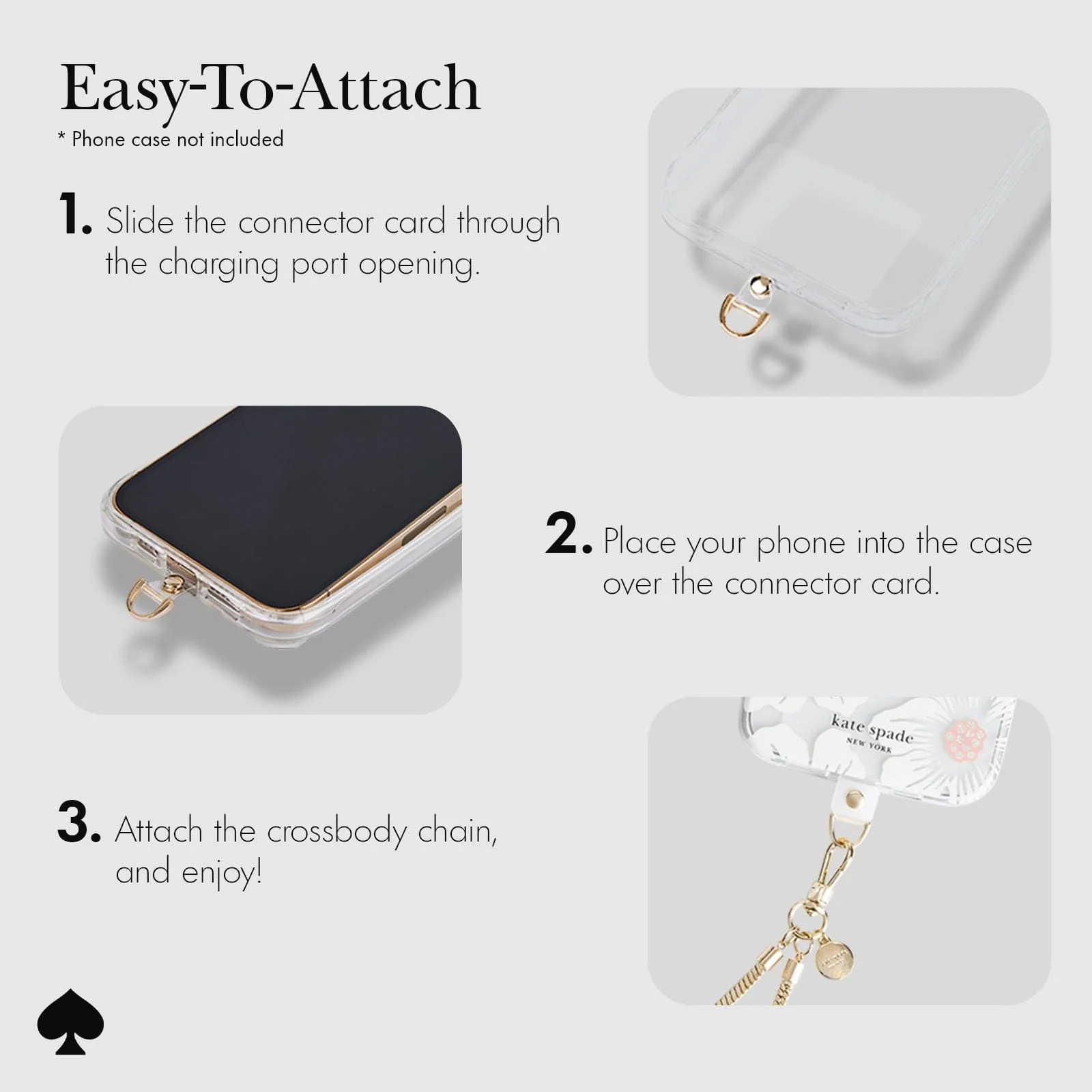 Kate Spade New York รุ่น Phone Crossbody - สายคล้อง – ลาย Heart of Gold