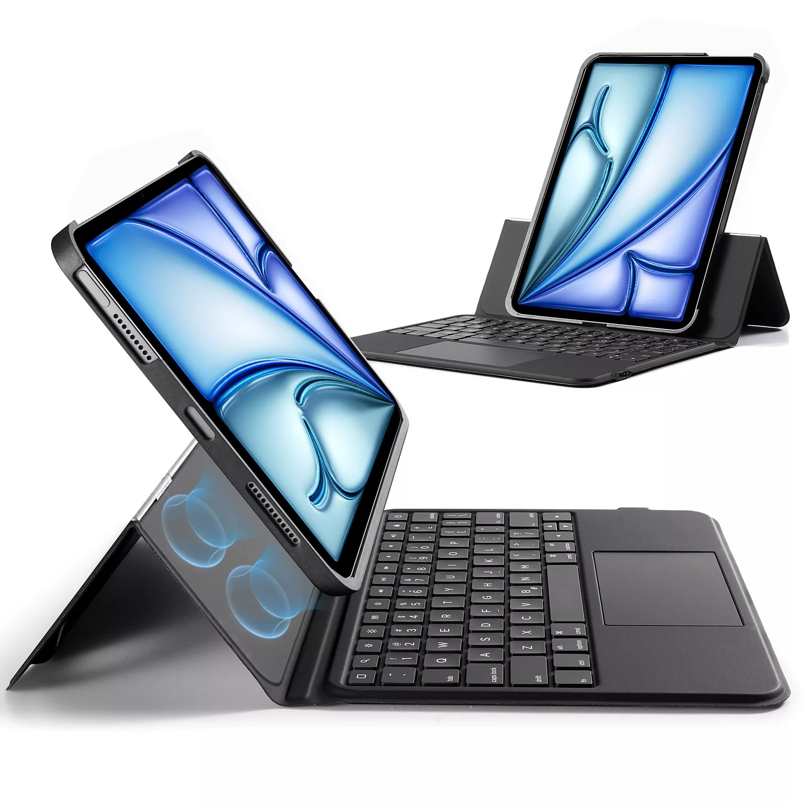 ESR รุ่น Ascend Keyboard Case - เคส iPad Air 11" (2025/2024), iPad Air 10.9" (5th/4th Gen), iPad Pro 11" (4th-1st Gen) - สี Black (US Layout)