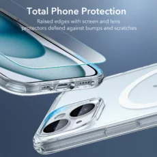 ESR รุ่น Classic Pro Case (HaloLock) - เซตเคสและฟิล์ม iPhone 15 - สี Clear