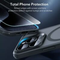 ESR รุ่น Classic Pro Case (HaloLock) - เซตเคสและฟิล์ม iPhone 15 Pro Max - สี Frosted Black