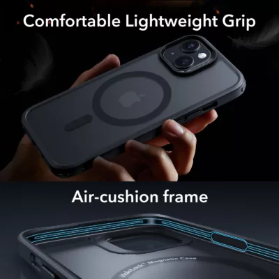 ESR รุ่น Classic Pro Case (HaloLock) - เซตเคสและฟิล์ม iPhone 15 Plus - สี Frosted Black