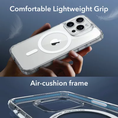 ESR รุ่น Classic Pro Case (HaloLock) - เซตเคสและฟิล์ม iPhone 15 Pro Max - สี Clear