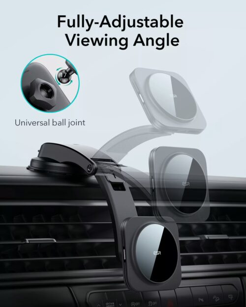 ESR รุ่น HaloLock Dashboard Wireless Charger with Low-Profile Mounting Arm - แท่นชาร์จไร้สายในรถ - สี Black - Image 8