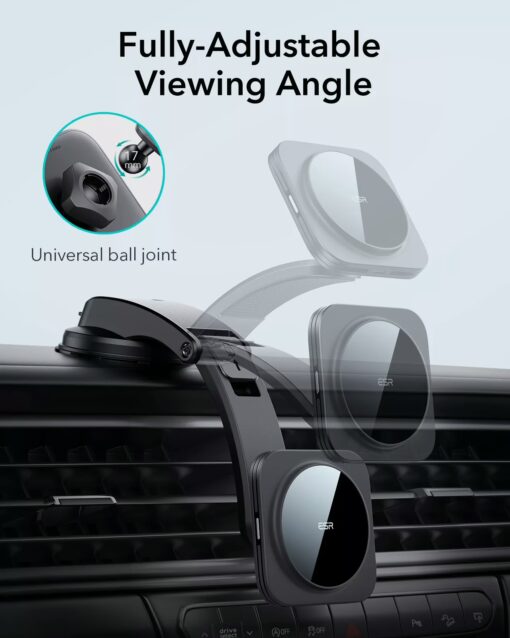 ESR รุ่น HaloLock Dashboard Wireless Charger with Low-Profile Mounting Arm - แท่นชาร์จไร้สายในรถ - สี Black - Image 8