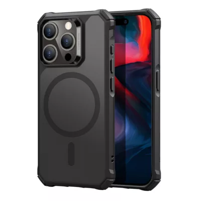 ESR รุ่น Air Armor Clear Case (HaloLock) - เคส iPhone 15 Pro Max - สี Frosted Black