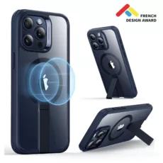 ESR รุ่น Boost Flickstand Case (HaloLock) - เคส iPhone 15 Pro Max - สี Clear/Dark Blue