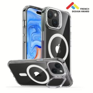 ESR รุ่น Classic Hybrid Case with Stash Stand (HaloLock) - เคส iPhone 15 Plus - สี Clear