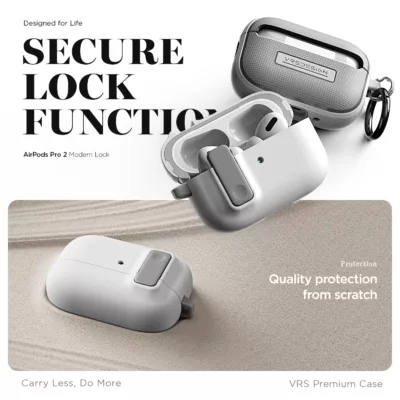 VRS รุ่น Modern Lock - เคส Airpods Pro 2 - สี White 8 VRS รุ่น Modern Lock - เคส Airpods Pro 2 - สี White