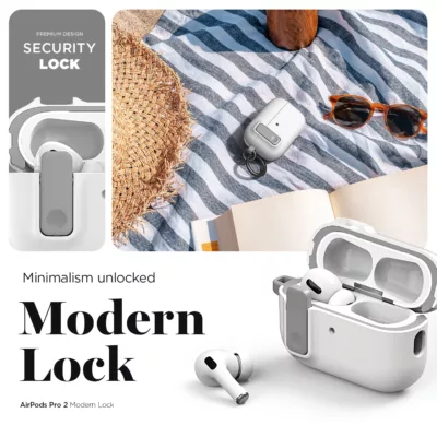 VRS รุ่น Modern Lock - เคส Airpods Pro 2 - สี White 9 VRS รุ่น Modern Lock - เคส Airpods Pro 2 - สี White