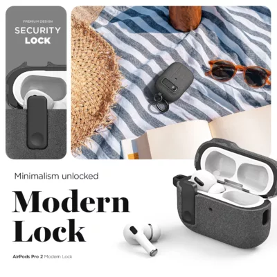 VRS รุ่น Modern Lock - เคส Airpods Pro 2 - สี Black