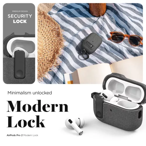 VRS รุ่น Modern Lock - เคส Airpods Pro 2 - สี Sand Stone Grey