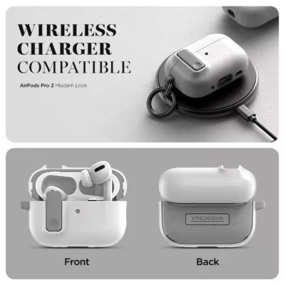 VRS รุ่น Modern Lock - เคส Airpods Pro 2 - สี White 10 VRS รุ่น Modern Lock - เคส Airpods Pro 2 - สี White