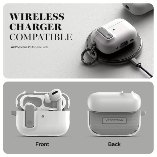 VRS รุ่น Modern Lock - เคส Airpods Pro 2 - สี Cream - Image 6