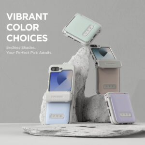 VRS รุ่น D-Wallet Pebble - เคส Galaxy Z Flip 6 - สี Cotton Blue/Cream