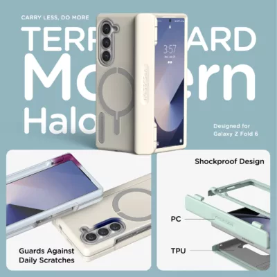 VRS รุ่น Terra Guard Modern Halo S - เคส Galaxy Z Fold 6 - สี Cream