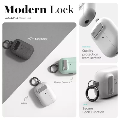 VRS รุ่น Modern Lock - เคส Airpods Pro 2 - สี White 12 VRS รุ่น Modern Lock - เคส Airpods Pro 2 - สี White