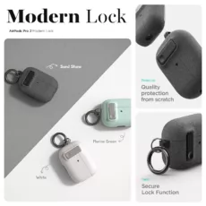 VRS รุ่น Modern Lock - เคส Airpods Pro 2 - สี Sand Stone Grey