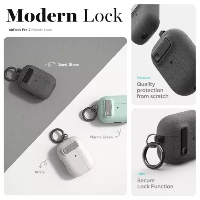 VRS รุ่น Modern Lock - เคส Airpods Pro 2 - สี Black