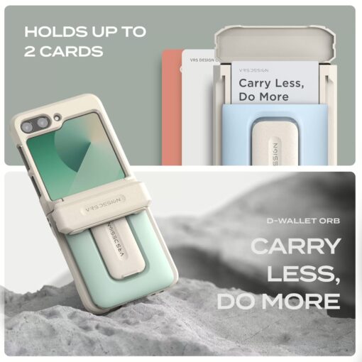 VRS รุ่น D-Wallet Orb - เคส Galaxy Z Flip 6 - สี Cotton Blue/Cream - Image 4