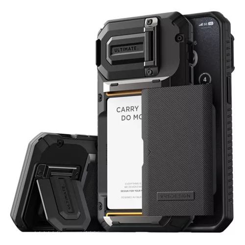 VRS รุ่น Damda Glide Duo Guard - เคส iPhone 15 Pro Max - สี Black Groove