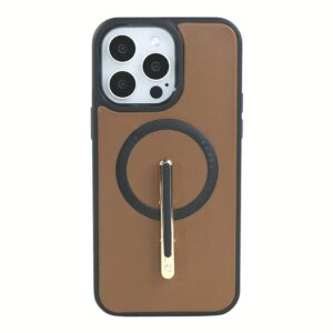Custype รุ่น Magnetic Wireless Charging Phone Case With Single Pole Stand - เคส iPhone 15 Pro - สี Brown