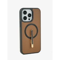 Custype รุ่น Magnetic Wireless Charging Phone Case With Single Pole Stand - เคส iPhone 15 Pro - สี Brown