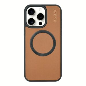 Custype รุ่น Magnetic Wireless Charging - เคส iPhone 15 Pro Max - สี Brown