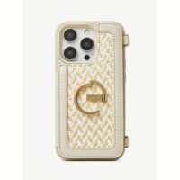 Custype รุ่น WristFit Adjustable Sponge Knot Wrist Style - เคส iPhone 15 Pro Max - สี Woven Case Beige