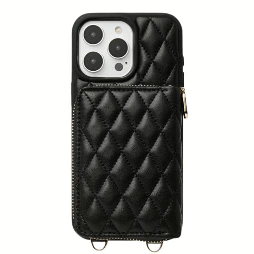 Custype รุ่น ZipPouch Classic Wallet - เคส iPhone 15 Pro Max - สี Classic Argyle Black