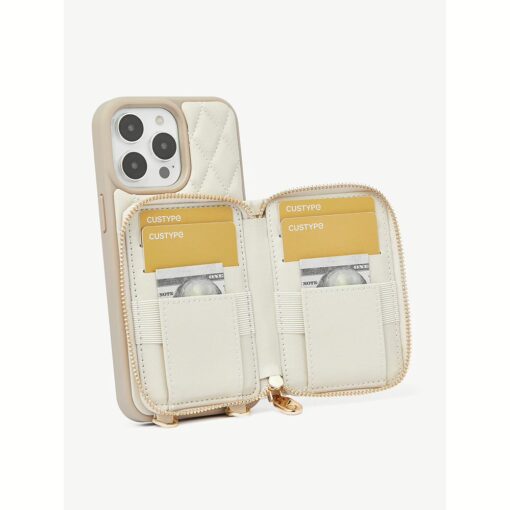 Custype รุ่น ZipPouch Classic Wallet - เคส iPhone 15 Pro - สี Classic Argyle Beige - Image 2