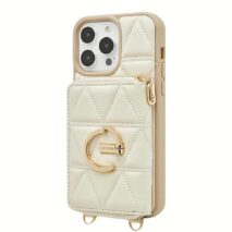 Custype รุ่น ZipPouch E-Stand Wallet - เคส iPhone 15 Pro Max - สี Triangle Beige