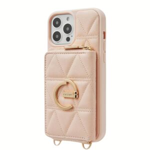 Custype รุ่น ZipPouch E-Stand Wallet - เคส iPhone 15 Pro Max - สี Triangle Pink