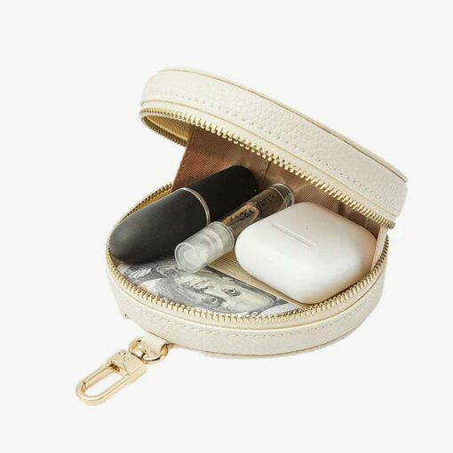 Custype รุ่น Classic Lychee Round Pouch - กระเป๋า - สี Beige - Image 3