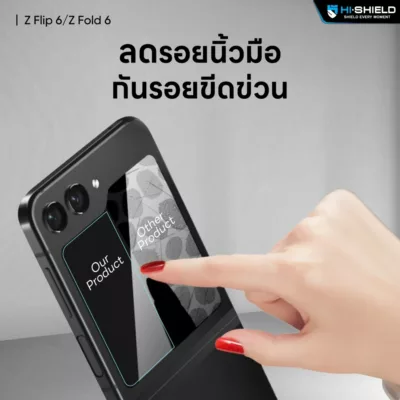 Hishield รุ่น Tempered Glass 2.5D Privacy - ฟิล์มกระจก Galaxy Z Fold 6 (ฟิล์ม 1 แผ่นสำหรับจอหน้า)