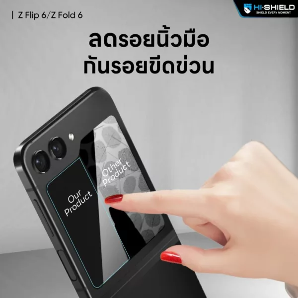 Hishield รุ่น Tempered Glass 2.5D Privacy - ฟิล์มกระจก Galaxy Z Fold 6 (ฟิล์ม 1 แผ่นสำหรับจอหน้า)