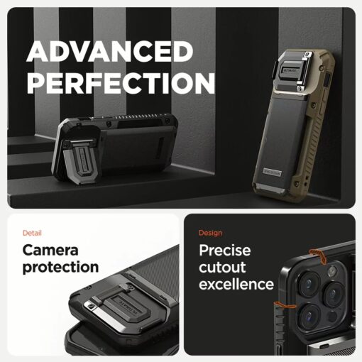 VRS รุ่น Damda Glide Duo Guard - เคส iPhone 15 Pro Max - สี Black Groove - Image 2