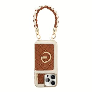 Custype รุ่น BraidTrend Bloom Stitching - เคส iPhone 15 Pro Max - สี Brown