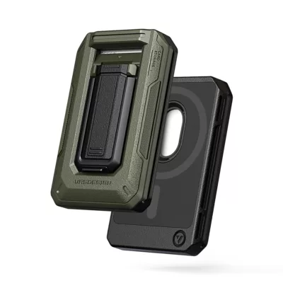 VRS รุ่น D-Wallet Origin Magsafe Wallet - ที่เก็บบัตรติดหลังมือถือ - สี Black/Moss Green