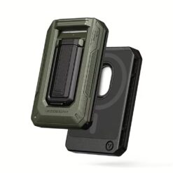 VRS รุ่น D-Wallet Origin Magsafe Wallet - ที่เก็บบัตรติดหลังมือถือ - สี Black/Moss Green