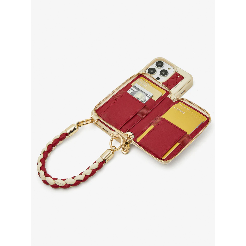 Custype รุ่น BraidTrend Bloom Stitching - เคส iPhone 15 Pro Max - สี Wine Red