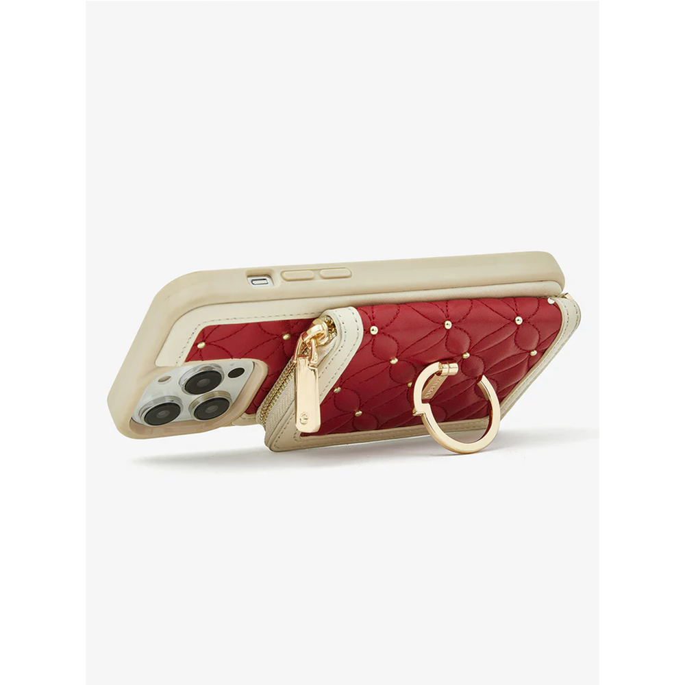 Custype รุ่น BraidTrend Bloom Stitching - เคส iPhone 15 Pro Max - สี Wine Red