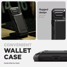 VRS รุ่น Damda Glide Duo Guard - เคส iPhone 15 Pro Max - สี Black Groove