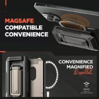 VRS รุ่น D-Wallet Origin Magsafe Wallet - ที่เก็บบัตรติดหลังมือถือ - สี Black/Moss Green