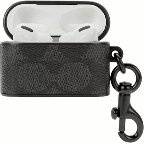 Coach รุ่น Slim Wrap - เคส AirPods Pro 1/2 - สี Signature Charcoal - Image 5