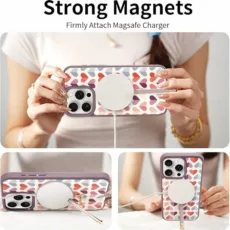 Custype รุ่น Progrip Magsafe iPhone Case with Printing - เคส iPhone 15 Pro Max - สี Heart Purple