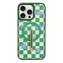 Custype รุ่น Progrip Magsafe iPhone Case with Printing - เคส iPhone 15 Pro Max - สี Checkboard Army Green