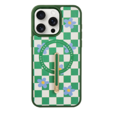 Custype รุ่น Progrip Magsafe iPhone Case with Printing - เคส iPhone 15 Pro Max - สี Checkboard Army Green