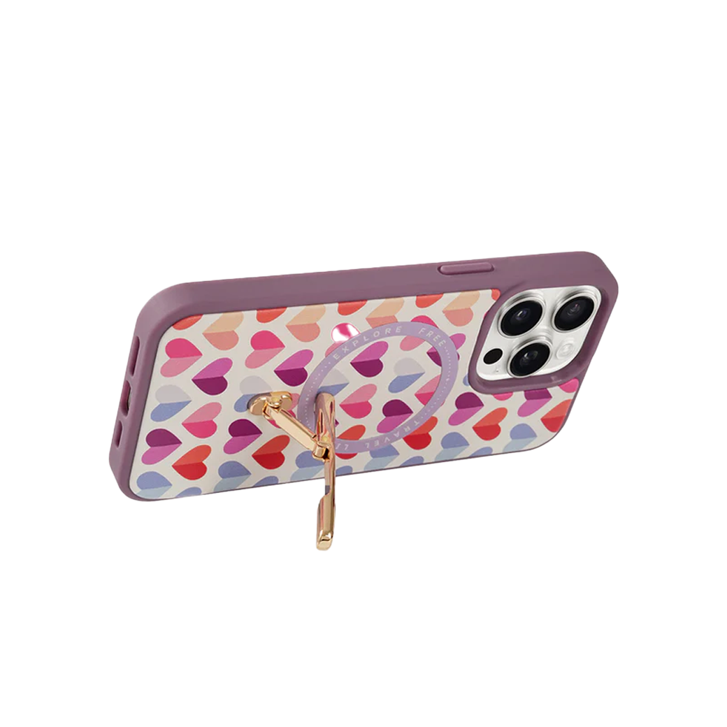 Custype รุ่น Progrip Magsafe iPhone Case with Printing - เคส iPhone 15 Pro Max - สี Heart Purple